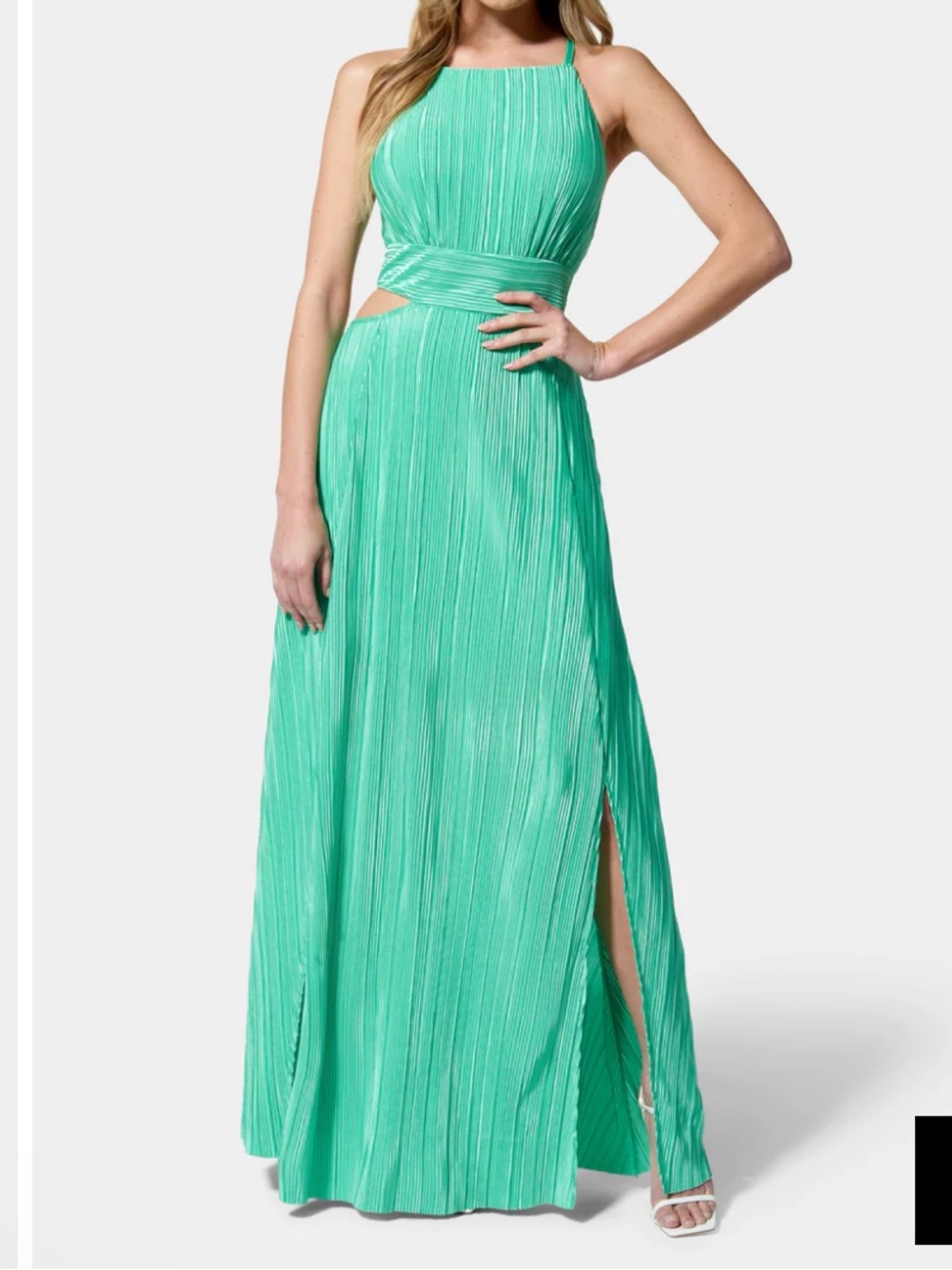 bebe Plissé Cutout Maxi